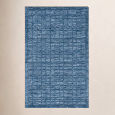 Caris Blue Hand-Loomed Geometric Rug
