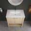 Meuble-lavabo de 76 cm (30 po), contreplaqué de chêne, céramique - Meuble-lavabo autoportant en contreplaqué avec lavabo et grand espace de rangement