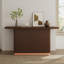 Console Callen avec plateau en placage de frêne, base cannelée et détails métalliques Callen