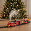 Train de Noël suspendu avec lumières, fumée, sons et musique, circuit de train miniature à installer sous l'arbre de Noël
