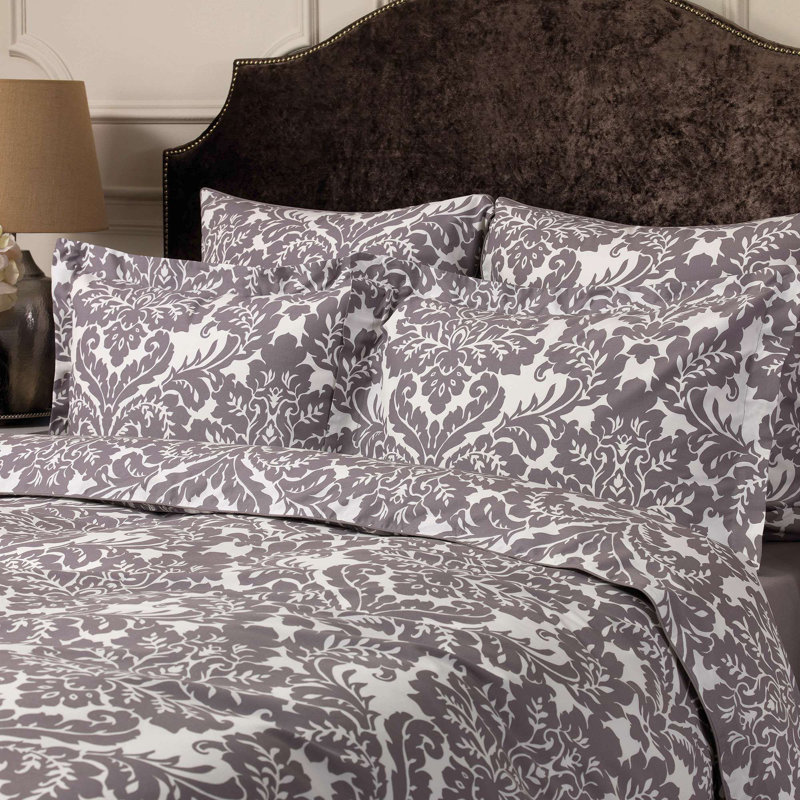 Damask Cotton Sateen Damask Duvet Cover, Twin Duvet Cover