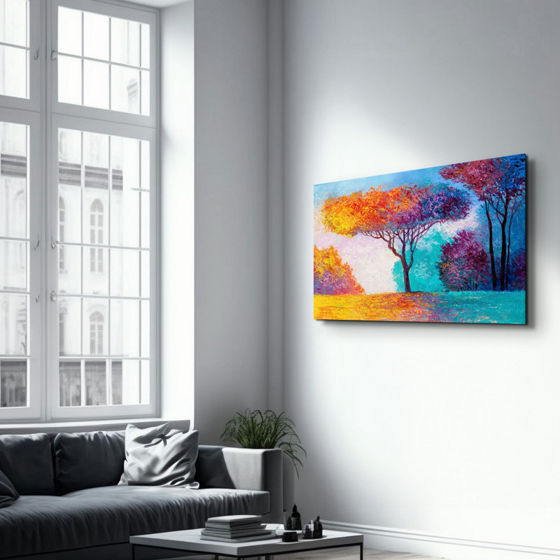 Élégante peinture murale en verre trempé de 13,8 po x 21,7 po | 100% verre trempé, épaisseur: 0,16 pouce | Imprimé UV pour des couleurs éclatantes | Parfait pour la décoration intérieure, le salon et les espaces de bureau