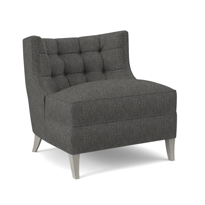 Chaise d'appoint avec coussin en polyester de 29 po de largeur Social, Bisque, Neige Polly