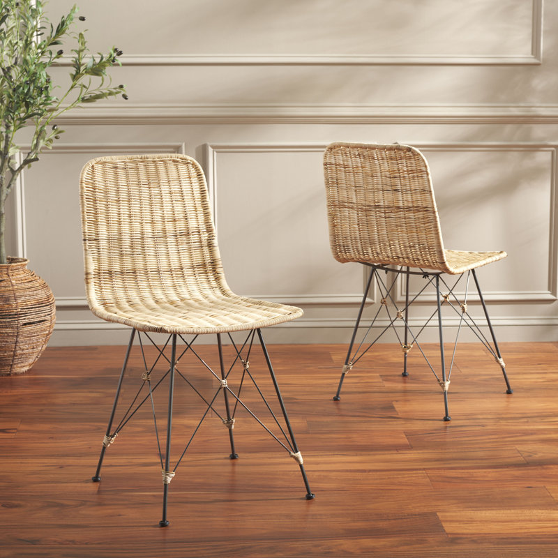 Chaise tissée Comptom, Clair naturel