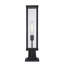 Lampadaire extérieur moderne noir de 56 cm (22 po) avec éclairage crépusculaire et verre transparent, idéal pour allée, jardin et entrée.