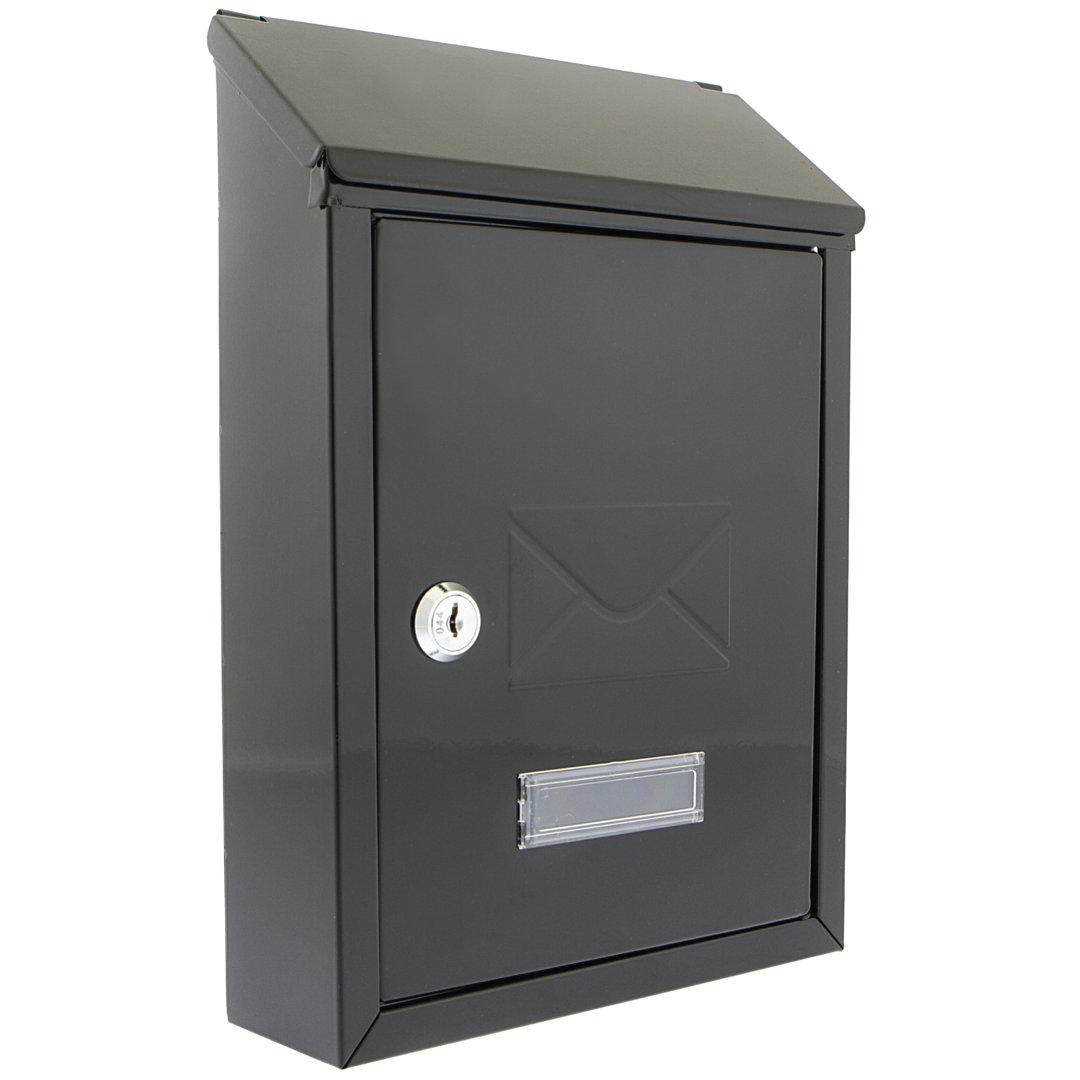 Avon Rear Entry Wall Mounted Galvanised Steel Lockable Weatherproof Post Box - 21x30x7cm
