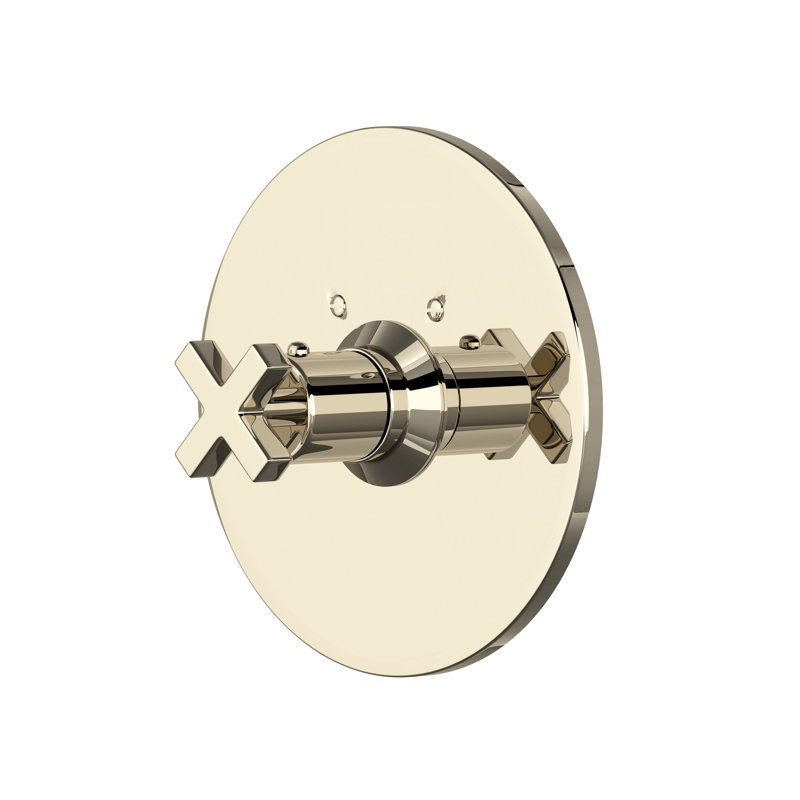 Lombardia 3/4" Thermostatic Trim Without Volume Control, Polished Nickel