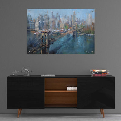 «Brooklyn Bridge» par Mark Lague, art mural en verre acrylique