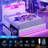Twin-Size Bed Frame With Storage Headboard And Two Large Drawers, Gaming Bed With Rgb Lighting And Charging Station, E-Sports Style Bed, No Spring Mattress Required, White.-1694404462-1679926046