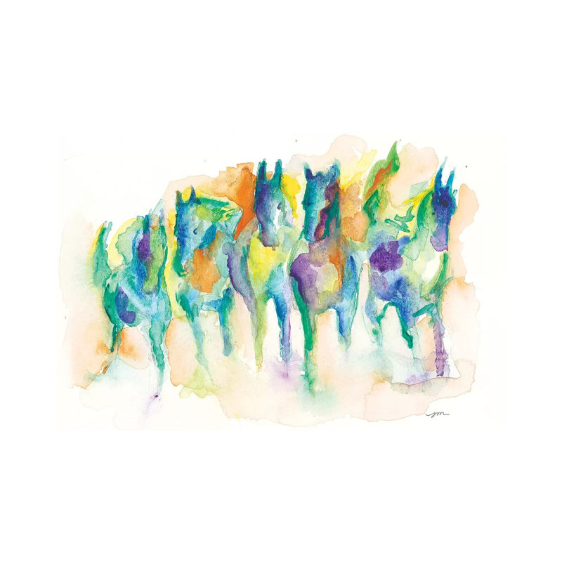 Horses by Jessica Mingo - Wrapped Canvas Painting, 101.6 cm H x 66.04 cm W x 1.91 cm D
