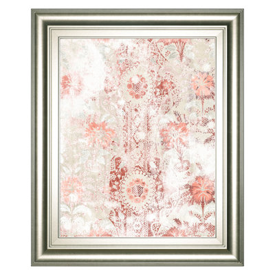 Vintage Botanical Elegance Wall Art - 22" x 26" - Silver Frame