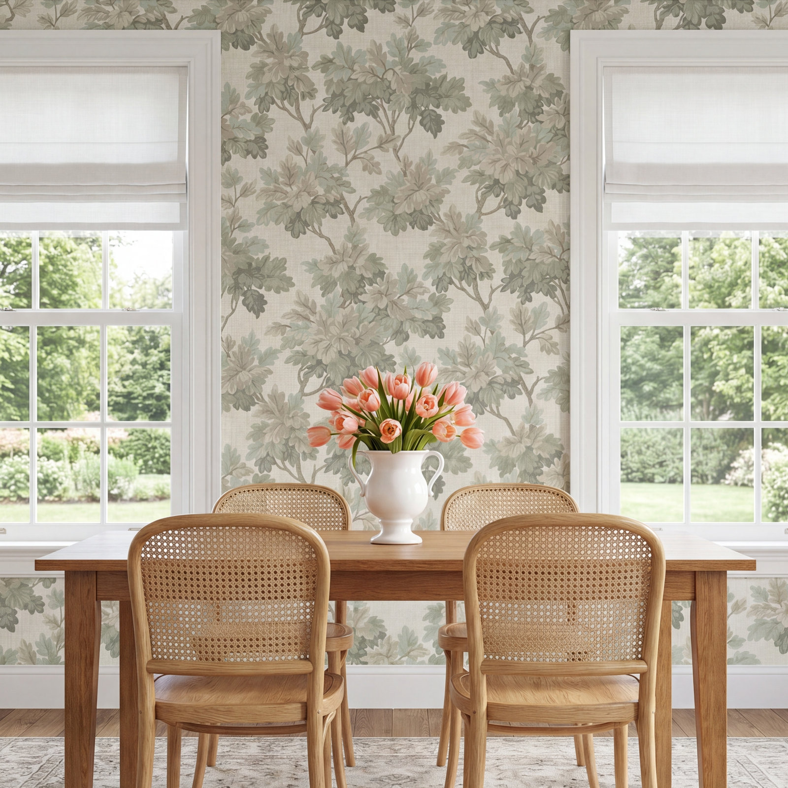 Oakcliff Stone Leaf Trail Wallpaper, Green