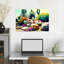 Cactus jardin contemporain vibrant abstrait Cactus paysage de nature succulente