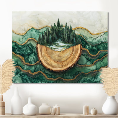 «Bold Forest Landscape Path of the Emerald River I», art mural forêt en métal