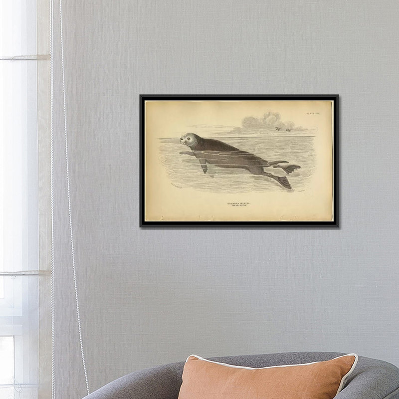 « mer panneaux », impression sur toile, H 18 po x l 26 po x P 1,5 po, Toile avec cadre noir, Pas de tapis