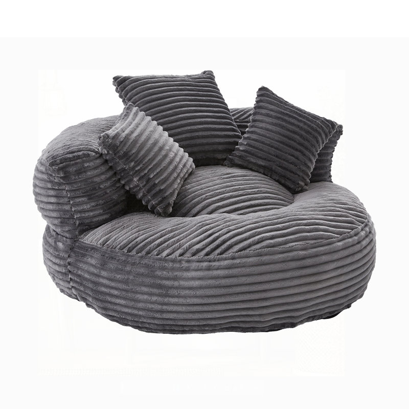 Oversized Corduroy Bean Bag Chair with 3 Pillows & Armrest, Perfect for Adults and Kids, Ultimate Comfort and Support