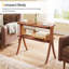 Table de bout en bois massif 27,56 po - Table d'appoint de ferme étroite avec tablette de rangement à 2 niveaux, table de chevet et table d'appoint