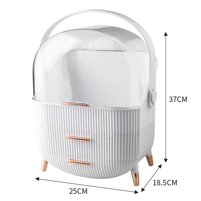 Childers Plastic Makeup Organiser, White