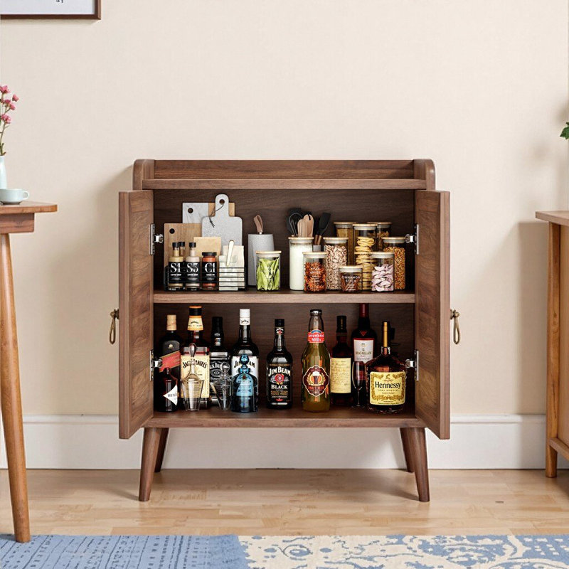 Buffet vintage en rotin avec rangement pour salle à manger, salon ou couloir, Rétro