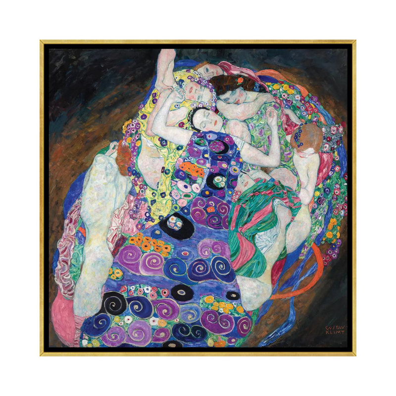 Vierge, 1913 par Gustav Klimt - impression sur toile tendue, H 12 po x l 12 po x P 1,5 po, Cadre doré