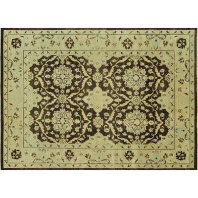 Tapis vert clair en laine noué à la main Kirtley