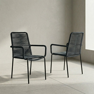 Brittany Stackable Rope Patio Dining Armchair