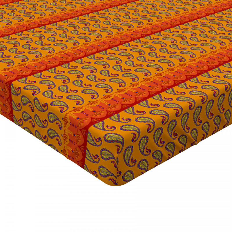 Microfiber Paisley Fitted Sheet, Queen Fitted Sheet