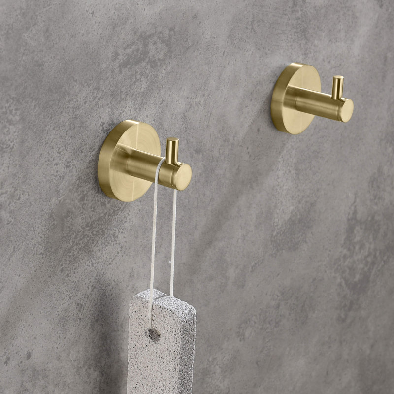 Wall Mounted Robe Hook, Brushed Gold