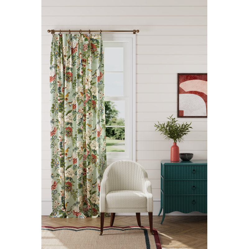 Emperor Peony Fabric, Jade/Apricot