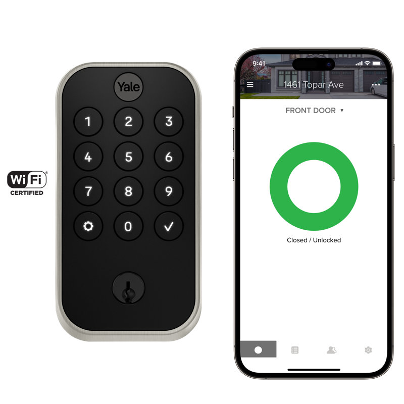 Yale Assure Lock 2 Keypad With Wi-Fi, Satin Nickel