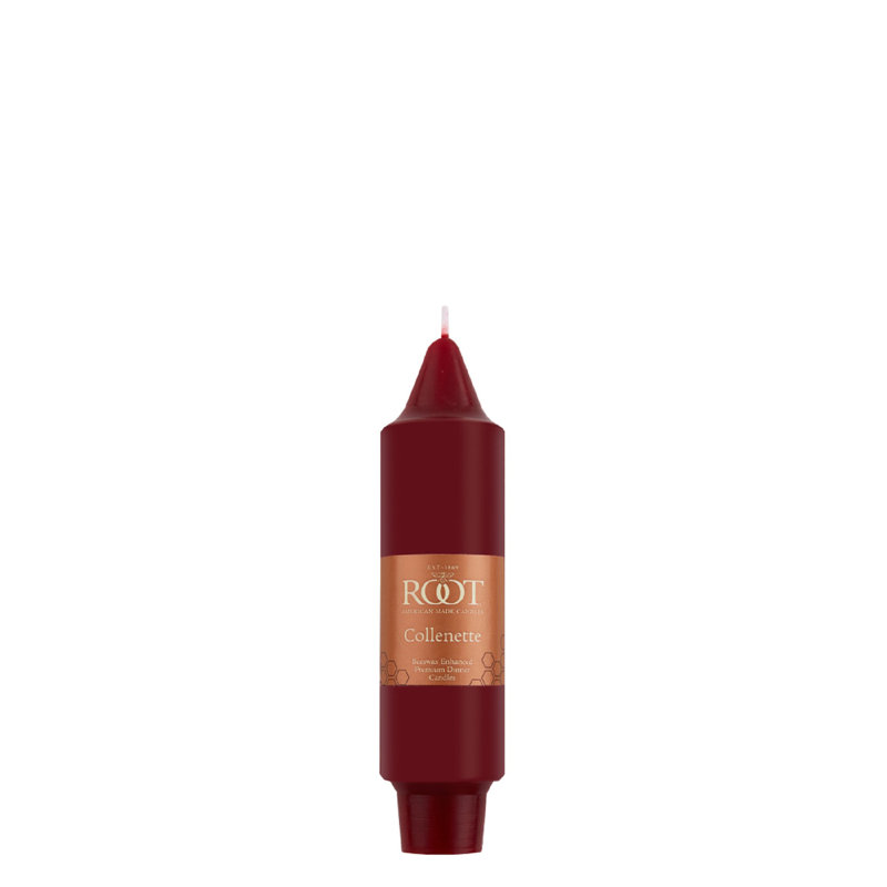Bougie lisse sans parfum Collenette, Grenat, H 5 po x l 1,25 po x P 1,25 po