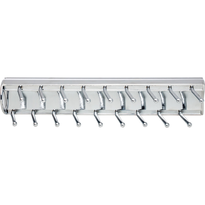 14" Tie Rack, Polished Chrome