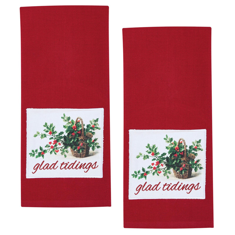  Ensemble de 2 serviettes à vaisselle Glad Tidings, Panier à houx Glad Tidings