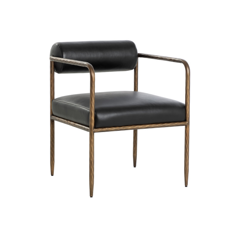 Leather Arm Chair, Black