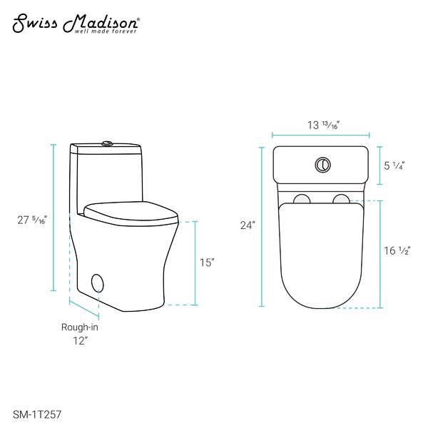 Swiss Madison Sublime II Dual-Flush Round One-Piece Toilet (Seat ...