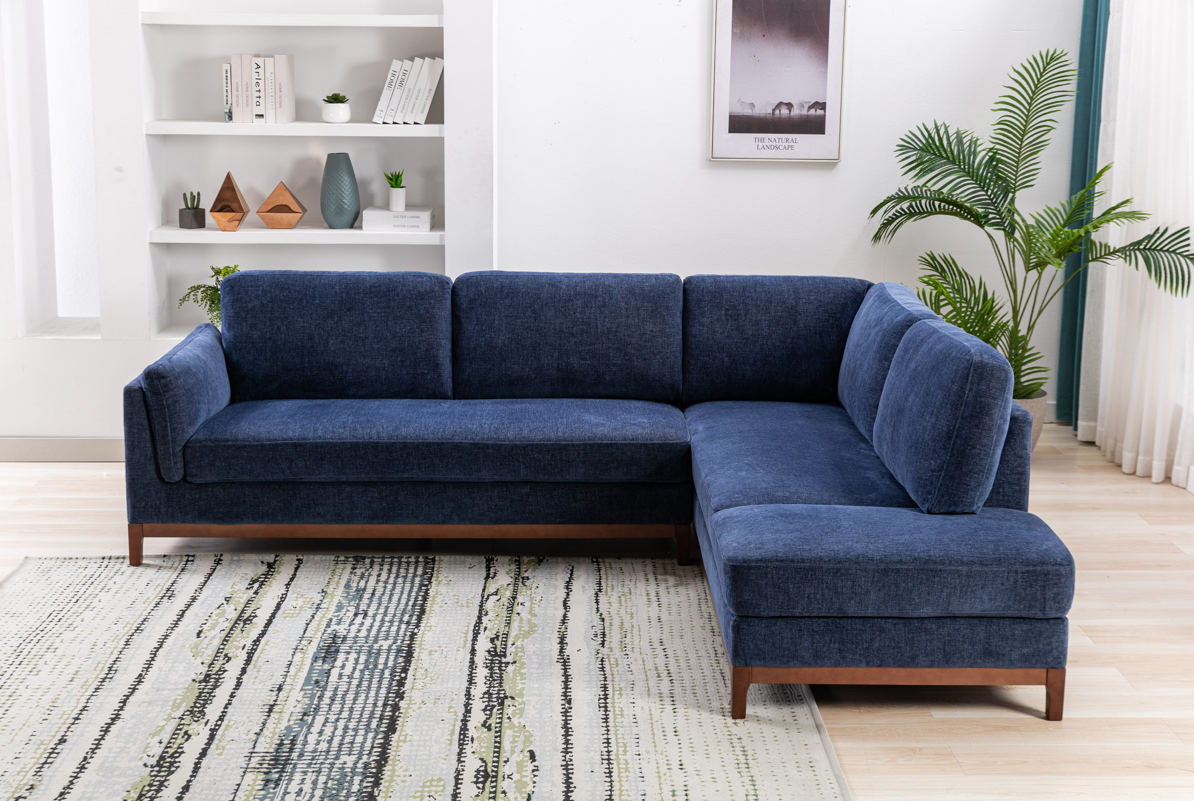 Chenille sofa on sale with chaise