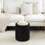Ensemble de 2 repose-pieds avec rangement Teddy Fuzzy, tabouret de rangement cylindrique rond avec couvercle en bois réversible, table d'appoint multifonctionnelle avec repose-pieds rembourré pour le salon, la chambre à coucher,