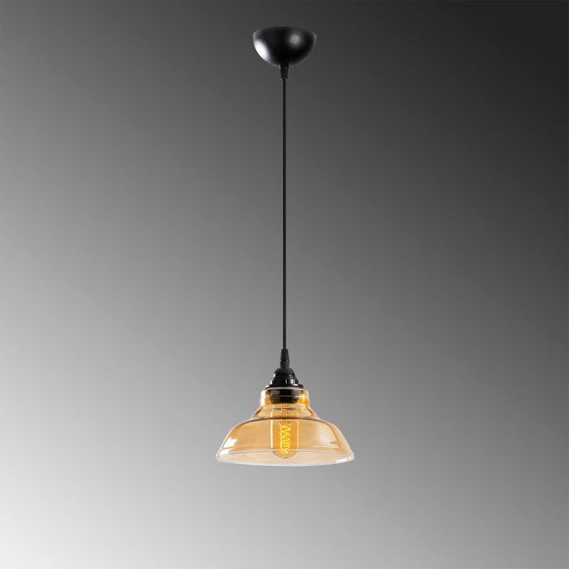 Lustre de style scandinave, corps en métal noir, 8,0 po x 8,0 po | Hauteur: 42,5 po, longueur du câble: 35,4 po | Douille E27, 40 W maximum | Éclairage élégant pour décoration intérieure moderne, indice de protection IP20