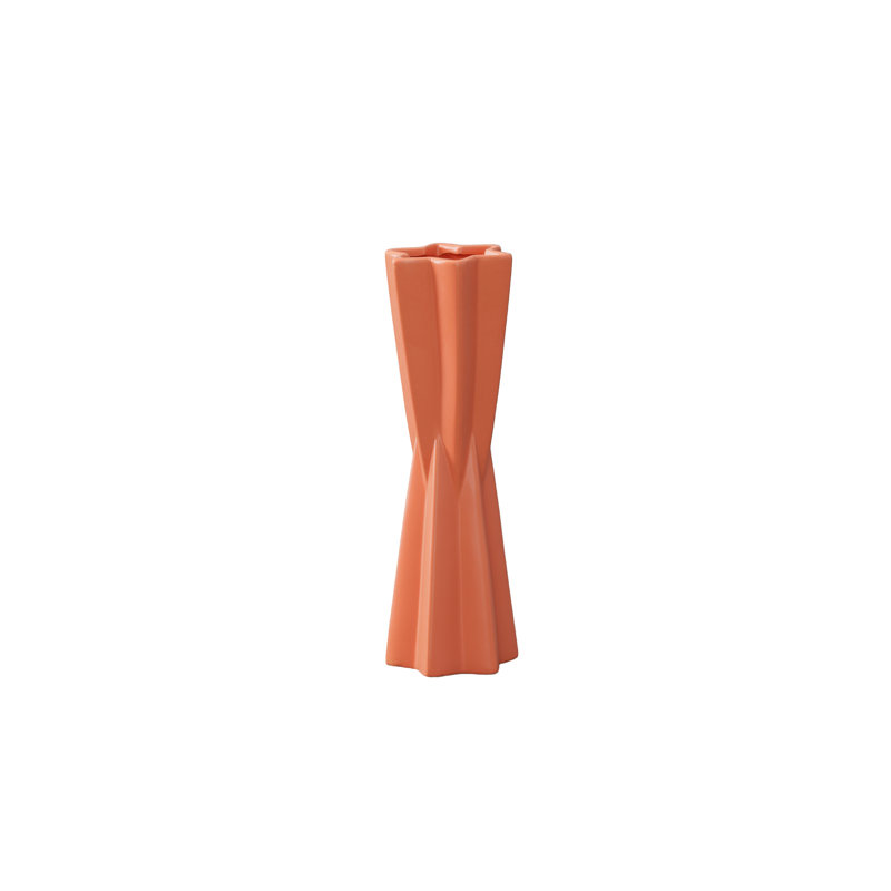 Ceramic Star Vase Matte Finish Crimson Red-17.50"H, 14" H x 4.5" W x 4.5" D, Crimson Red