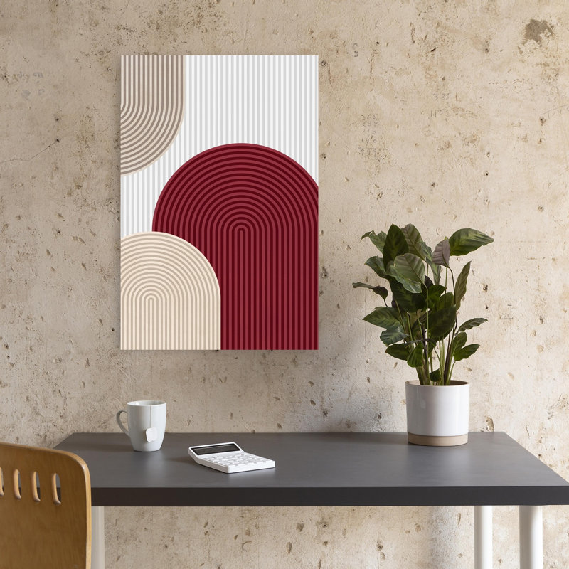Modern Arch Forms Abstract Contemporary Wall Art Print 1 Piece Wrapped Canvas Wall Art, 45.72cm H x 30.48cm W