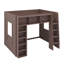 Lit mezzanine en bois avec armoires de rangement et tablettes-194455824