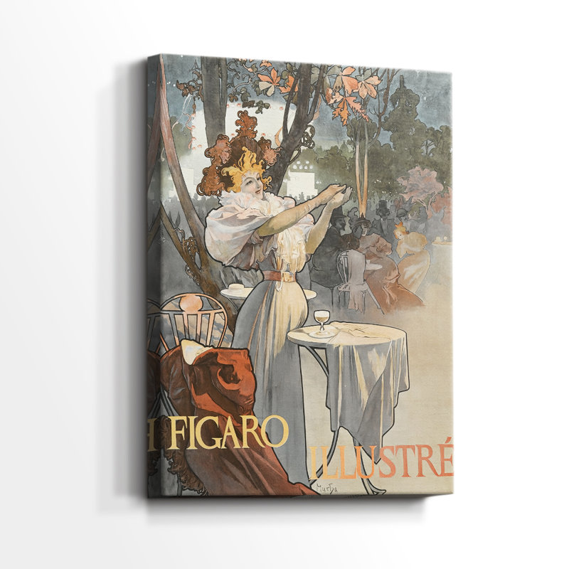 Figaro illustré - galerie tendue sur toile par Alphonse Mucha, 32 x 48