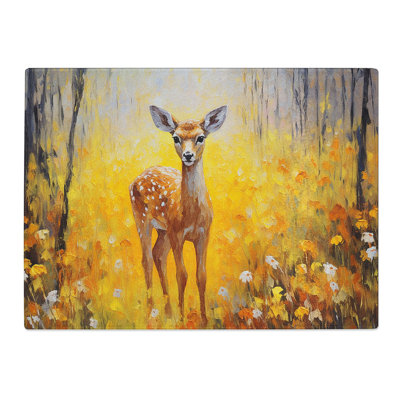 Deer Palette Knife  Glass Chopping Board