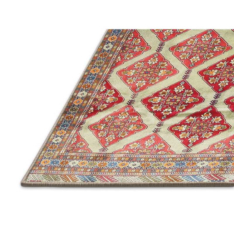 Tapis traditionnel rouge / noir Penarth, Rectangle 5 pi x 8 pi