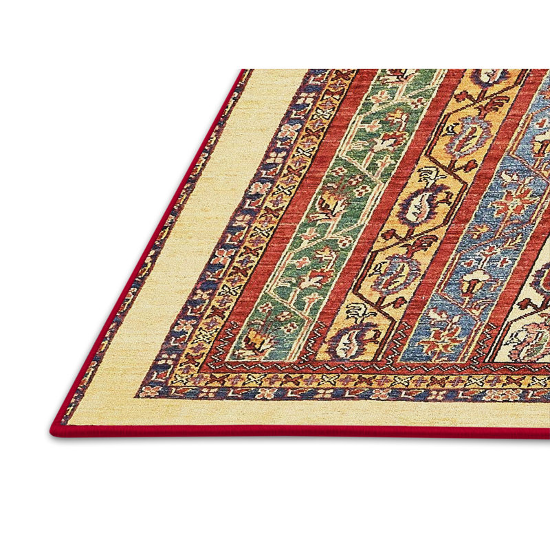Tapis décoratif multicolore à motif abstrait, Rectangle 7 pi x 9 pi