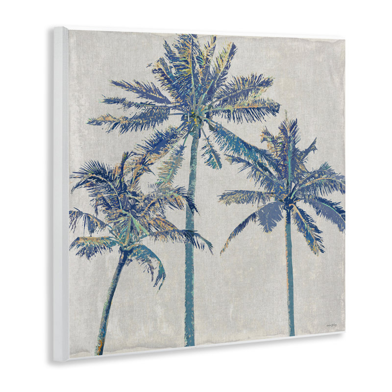 Plaque murale Exotic Pop Blue Palms, design par Amber Sterling