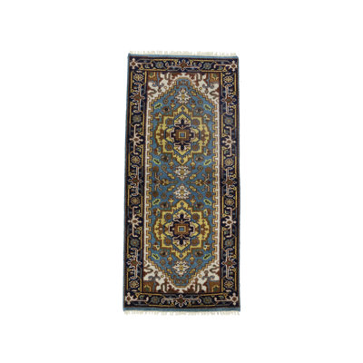 Crebilly Oriental Handmade Hand-Knotted Rectangle 2'8"" x 5'11"" Wool Area Rug in Blue -  Darby Home Co, AF8ACAC852544DF9B11722D11BDAB1B6