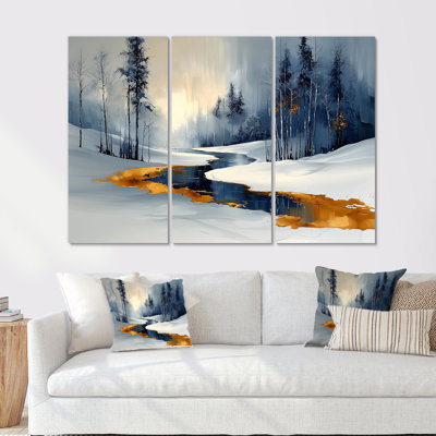 «Gold Frosted Morning II», ensemble de reproductions d'art mural de Noël