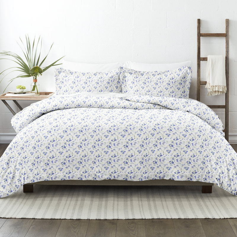 Ensemble de housse de couette à motif floral doux et traditionnel, Ensemble de housse de couette pour très grand lit