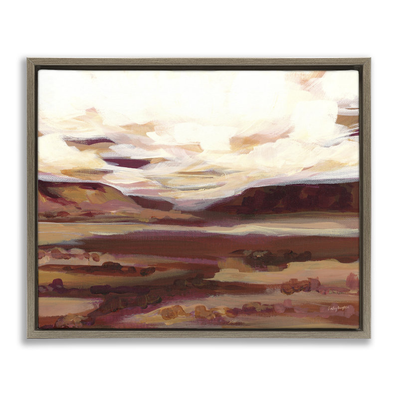 «Canyon Mesa», paysage encadré par Haley Knighten, Cadre flottant orme Montalcino, H 25 po x l 31 po